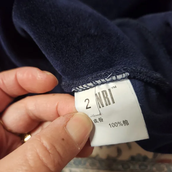 Navy Blue and Yellow Women's Hoodie Sweater - Picture 5 of 12